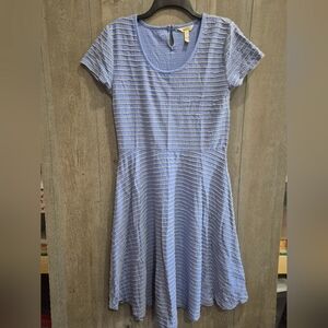 Matilda Jane Ladies Periwinkle Blue Dress With Raised Striping (Size Large)